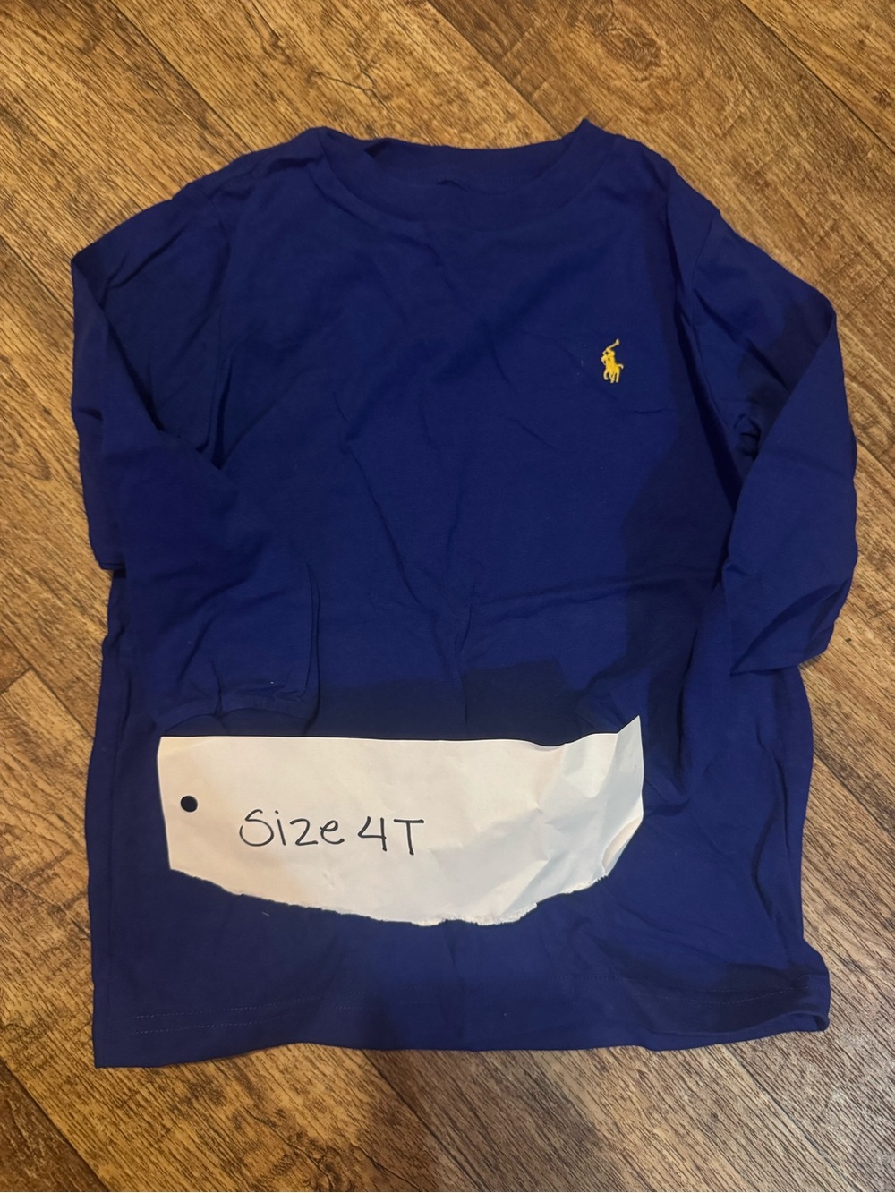 Ralph Lauren Long-Sleeve Crew Tee in Royal Blue with Yellow Pony